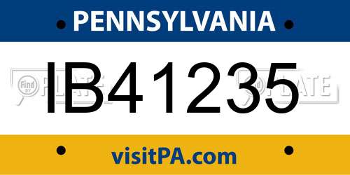 IB41235 Pennsylvania License Plate