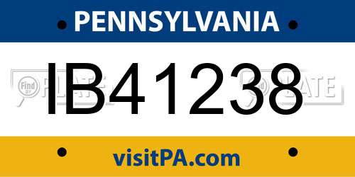 IB41238 Pennsylvania License Plate