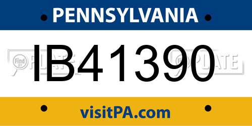 IB41390 Pennsylvania License Plate