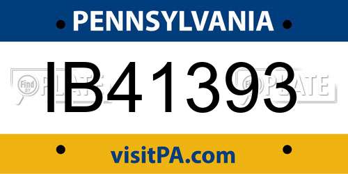 IB41393 Pennsylvania License Plate