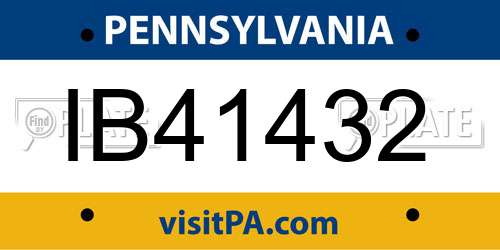 IB41432 Pennsylvania License Plate