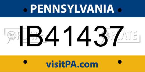 IB41437 Pennsylvania License Plate