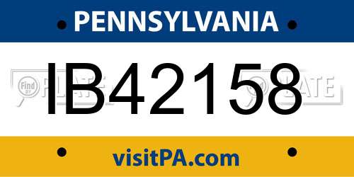 IB42158 Pennsylvania License Plate
