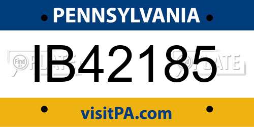 IB42185 Pennsylvania License Plate