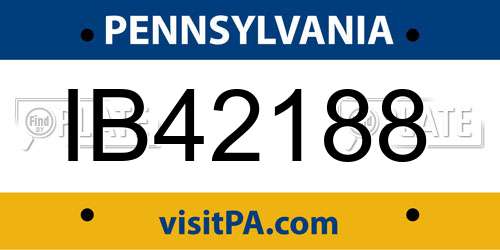 IB42188 Pennsylvania License Plate
