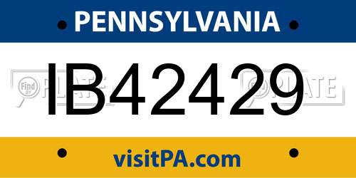 IB42429 Pennsylvania License Plate