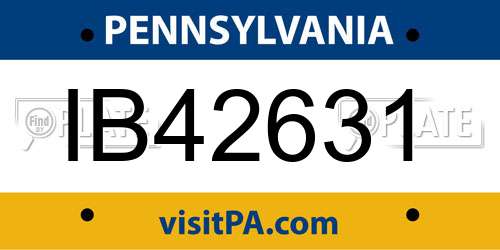IB42631 Pennsylvania License Plate