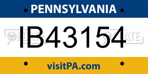 IB43154 Pennsylvania License Plate
