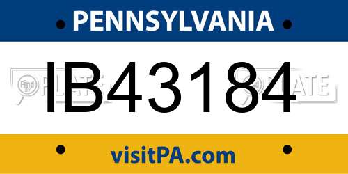 IB43184 Pennsylvania License Plate