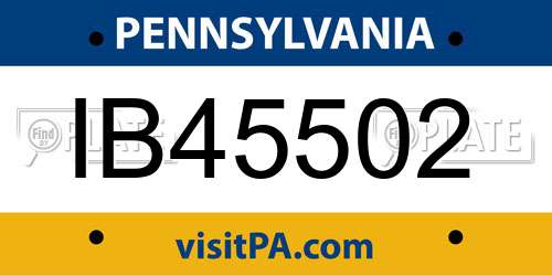 IB45502 Pennsylvania License Plate