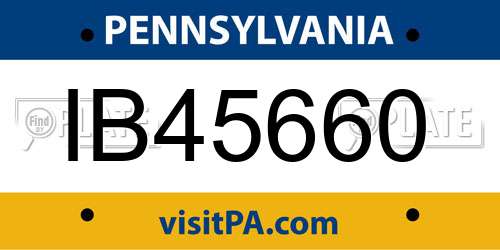 IB45660 Pennsylvania License Plate
