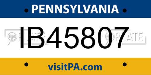 IB45807 Pennsylvania License Plate