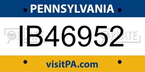 IB46952 Pennsylvania License Plate