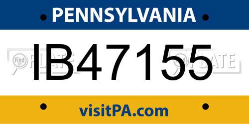 IB47155 Pennsylvania License Plate