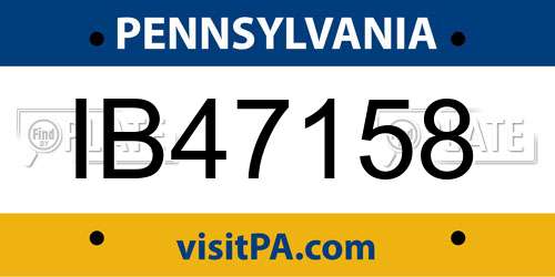 IB47158 Pennsylvania License Plate