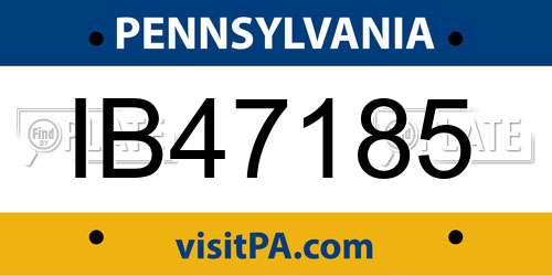 IB47185 Pennsylvania License Plate