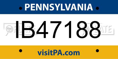 IB47188 Pennsylvania License Plate