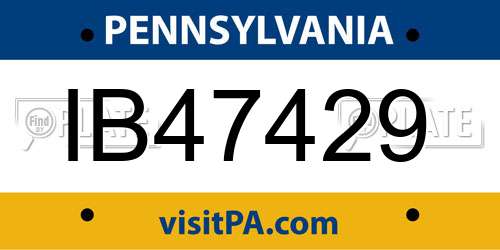 IB47429 Pennsylvania License Plate