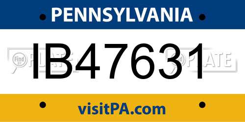 IB47631 Pennsylvania License Plate