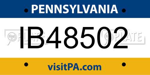 IB48502 Pennsylvania License Plate