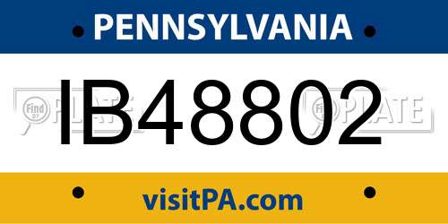 IB48802 Pennsylvania License Plate