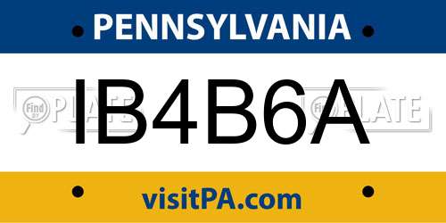 IB4B6A Pennsylvania License Plate