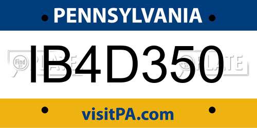 IB4D350 Pennsylvania License Plate