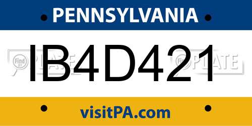 IB4D421 Pennsylvania License Plate
