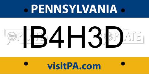 IB4H3D Pennsylvania License Plate