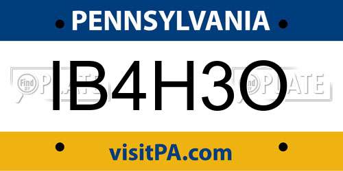 IB4H3O Pennsylvania License Plate