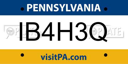 IB4H3Q Pennsylvania License Plate