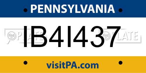 IB4I437 Pennsylvania License Plate