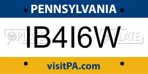 IB4I6W Pennsylvania License Plate