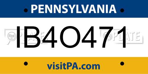 IB4O471 Pennsylvania License Plate