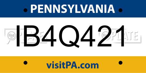 IB4Q421 Pennsylvania License Plate