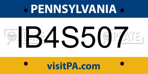 IB4S507 Pennsylvania License Plate