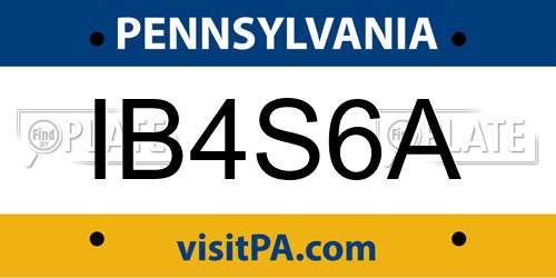 IB4S6A Pennsylvania License Plate
