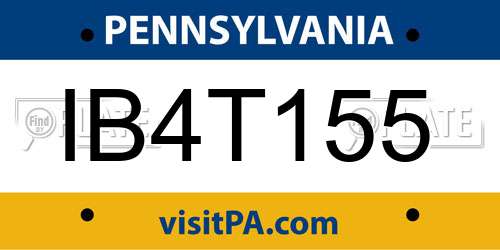IB4T155 Pennsylvania License Plate