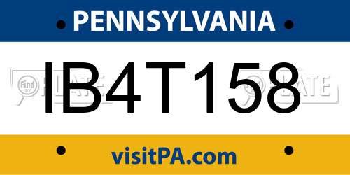 IB4T158 Pennsylvania License Plate