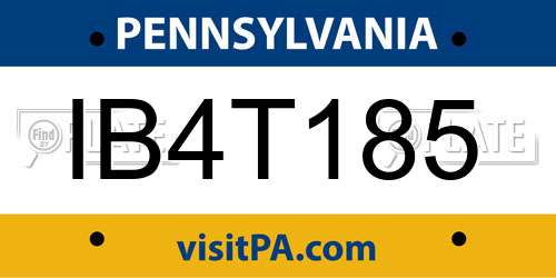 IB4T185 Pennsylvania License Plate