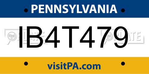IB4T479 Pennsylvania License Plate