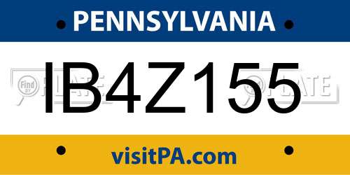 IB4Z155 Pennsylvania License Plate