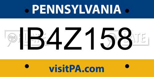 IB4Z158 Pennsylvania License Plate