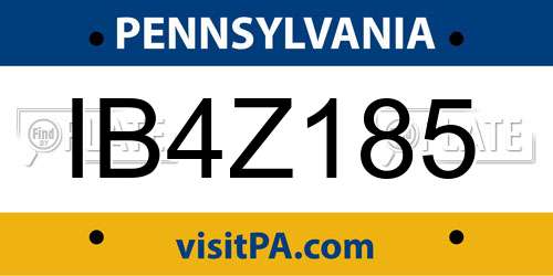 IB4Z185 Pennsylvania License Plate