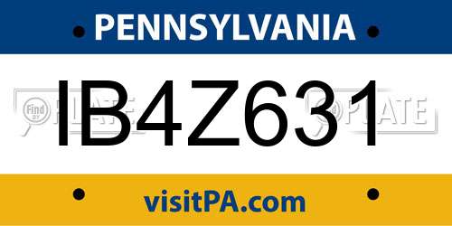 IB4Z631 Pennsylvania License Plate