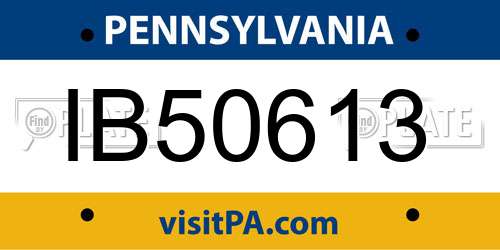 IB50613 Pennsylvania License Plate