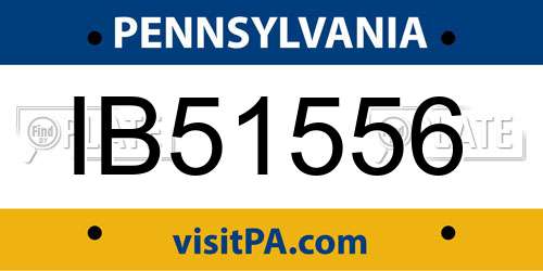 IB51556 Pennsylvania License Plate