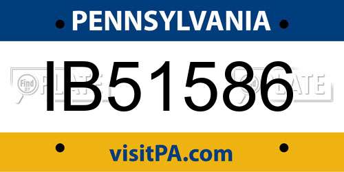 IB51586 Pennsylvania License Plate