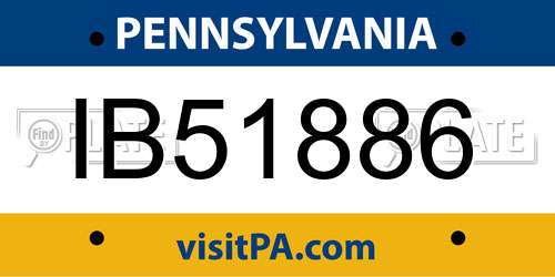IB51886 Pennsylvania License Plate