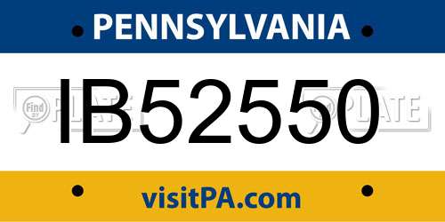 IB52550 Pennsylvania License Plate